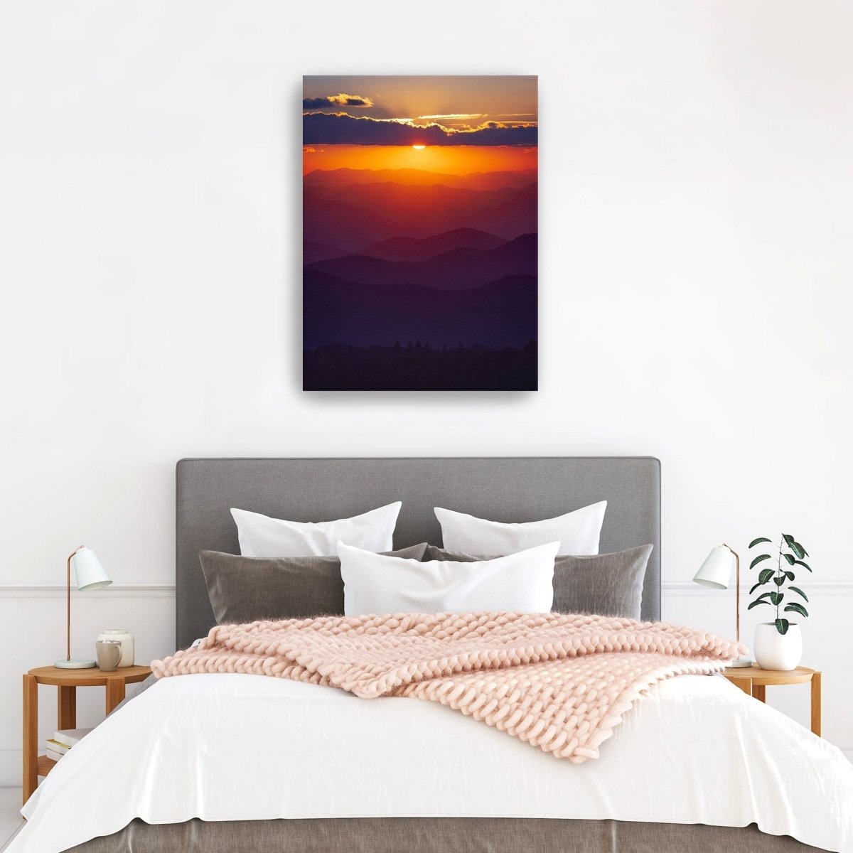 Smoky Mountains - Mountain Ridges Sunset Canvas Wall Art - Lumaprints - Gallery Canvas by Modest Hut