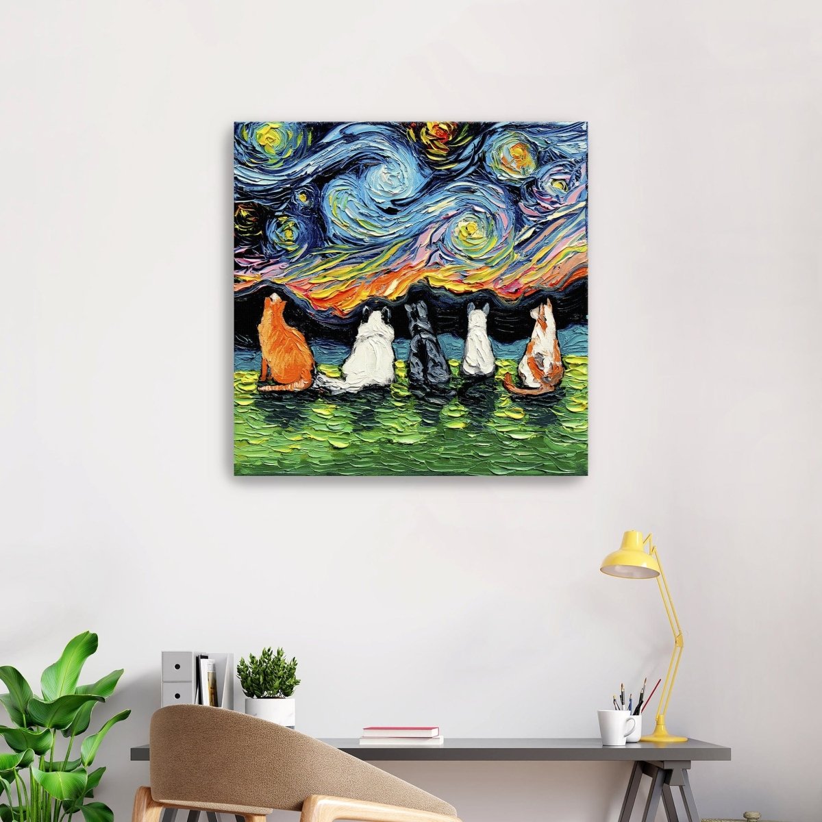 Starry Cats Canvas Wall Art - Lumaprints - Gallery Canvas by Modest Hut