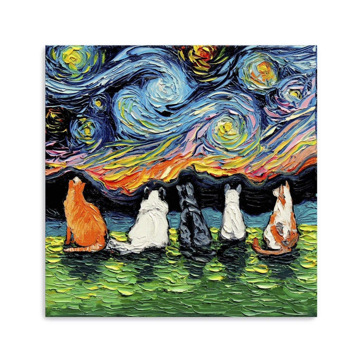 Starry Cats Canvas Wall Art - Lumaprints - Gallery Canvas by Modest Hut