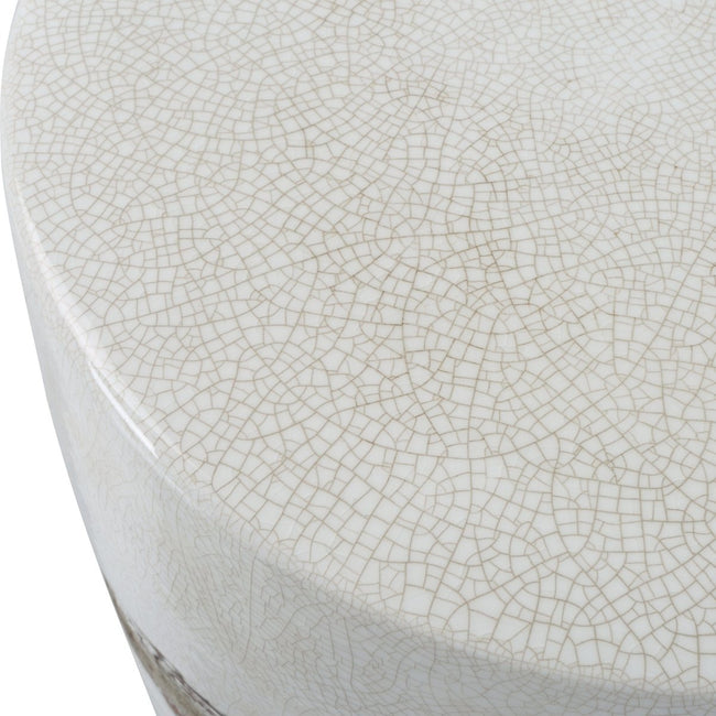 Comanche White Ceramic Garden Stool - Uttermost - Garden Stools by Modest Hut
