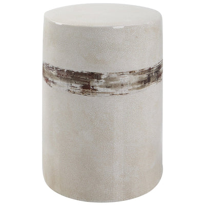 Comanche White Ceramic Garden Stool - Uttermost - Garden Stools by Modest Hut