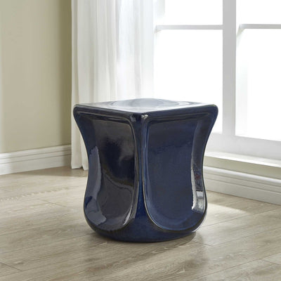 Kaz Deep Blue Garden Stool - Uttermost - Garden Stools by Modest Hut