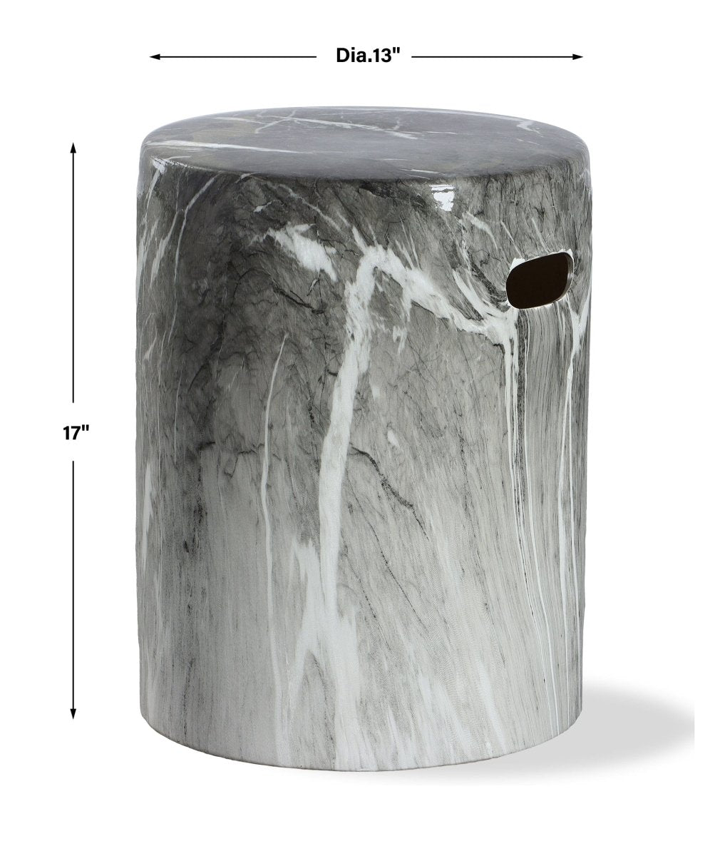 Marvel Marbled Garden Stool - Uttermost - Garden Stools by Modest Hut