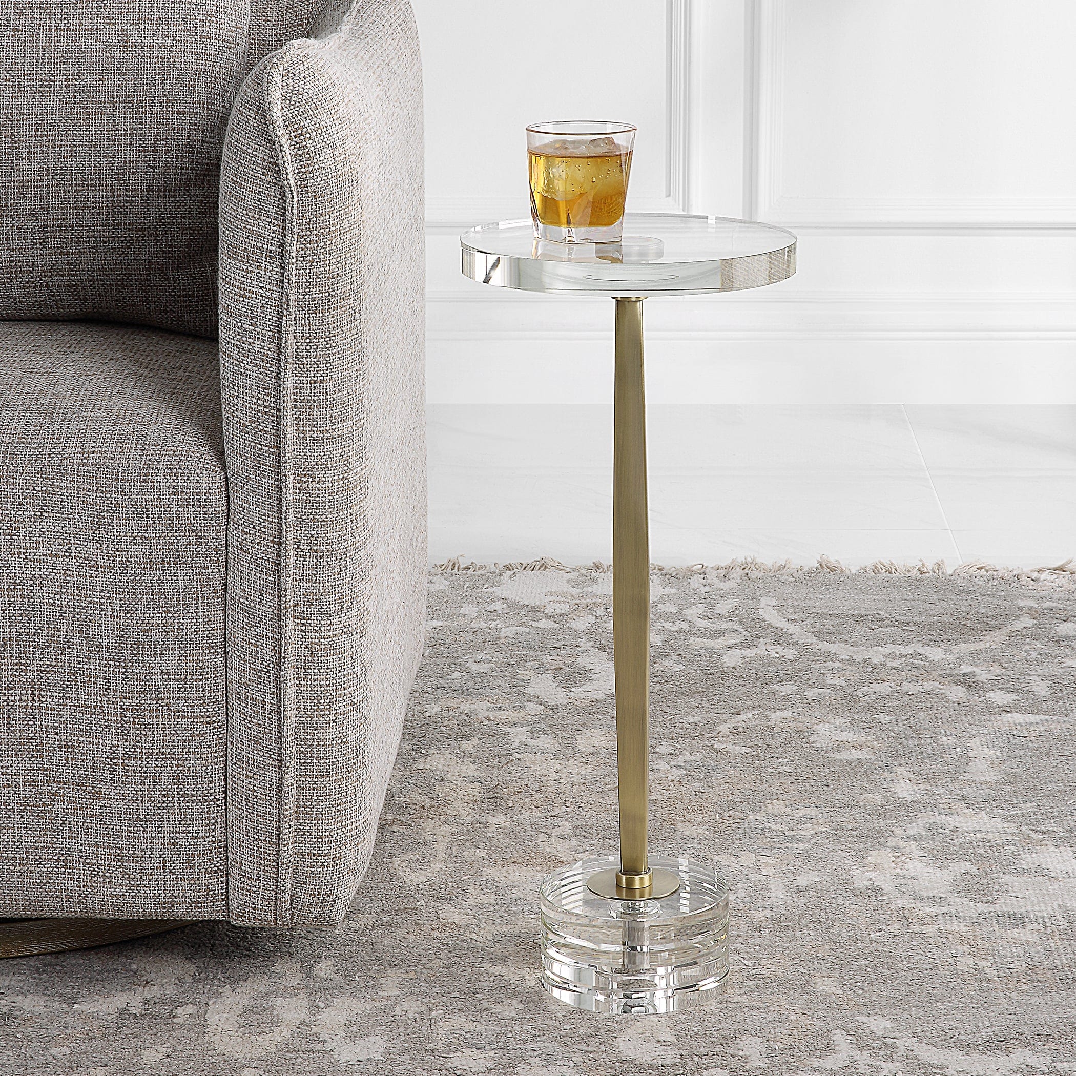 Groove Crystal Drink Table Uttermost