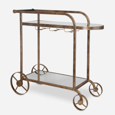Carrinho Antique Brass Bar Cart - Uttermost - Kitchen & Dining Carts by Modest Hut
