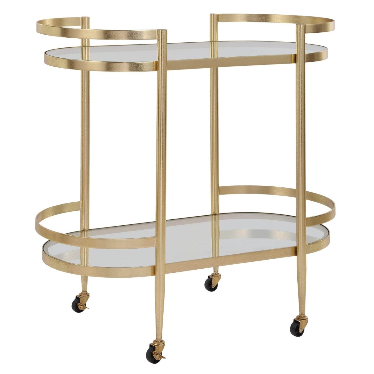 Isabelle Gold Bar Cart - Uttermost - Kitchen & Dining Carts by Modest Hut