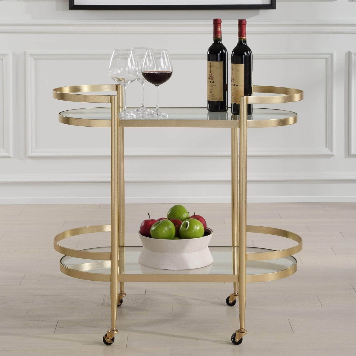 Isabelle Gold Bar Cart - Uttermost - Kitchen & Dining Carts by Modest Hut