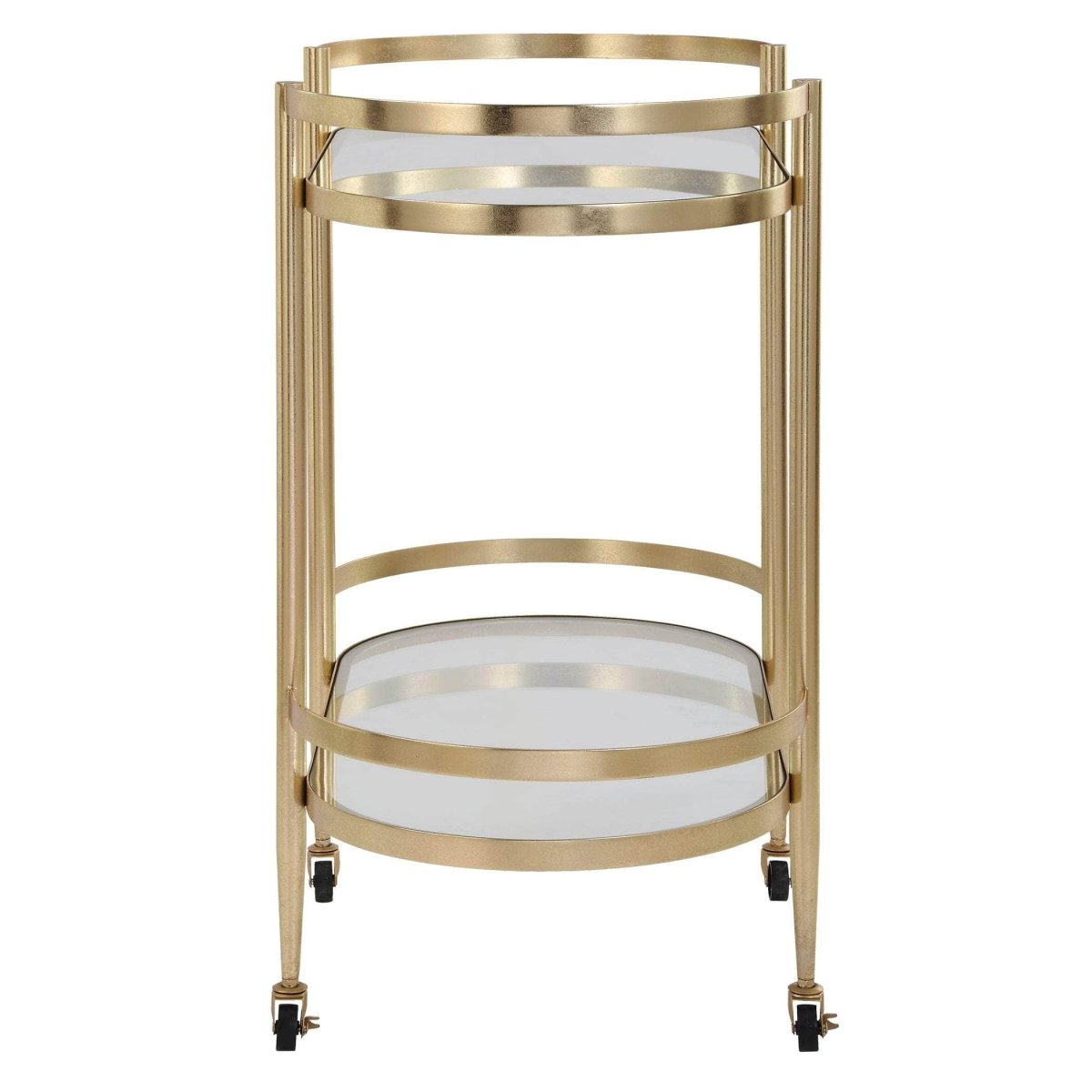 Isabelle Gold Bar Cart - Uttermost - Kitchen & Dining Carts by Modest Hut