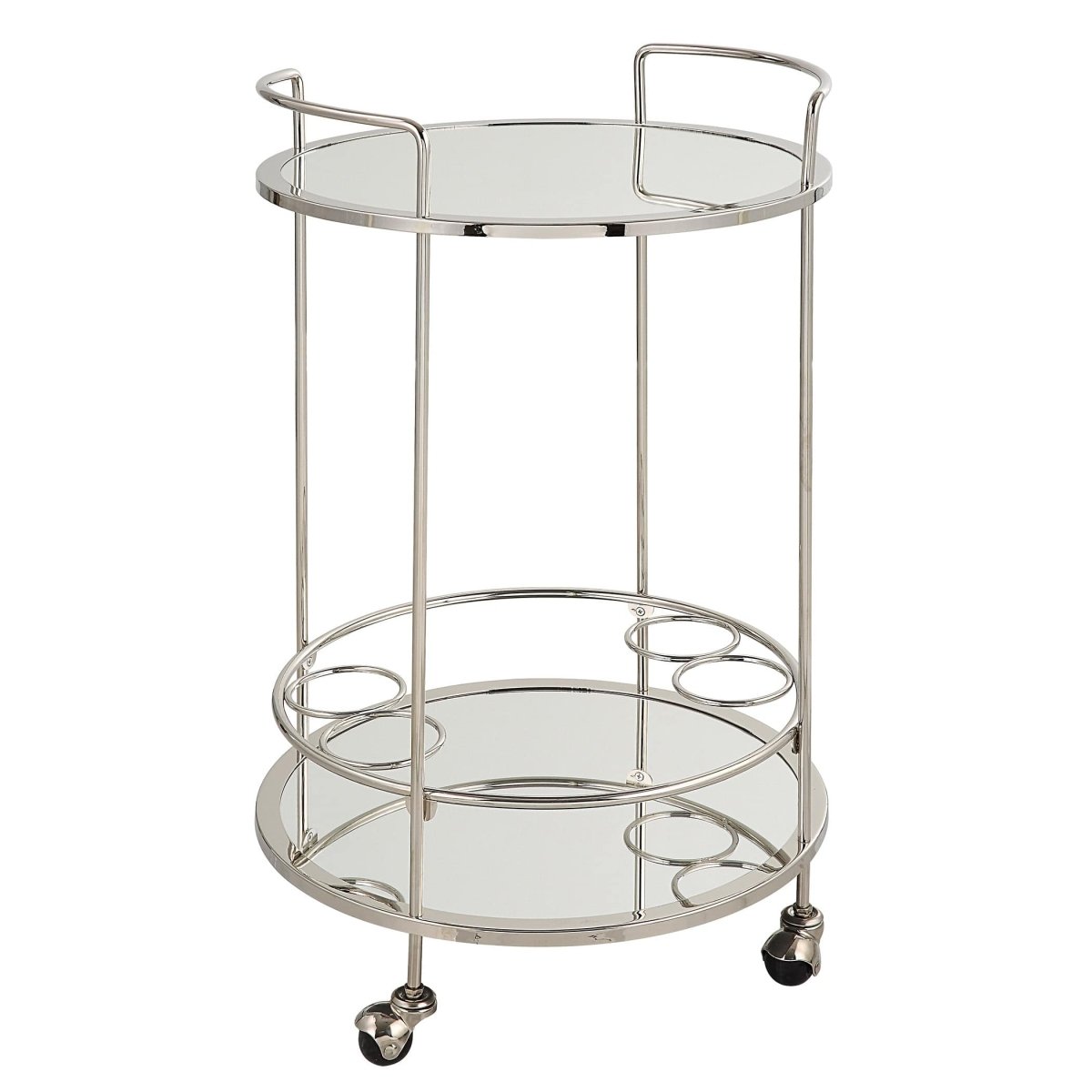 Spritz Chrome Bar Cart - Uttermost - Kitchen & Dining Carts by Modest Hut