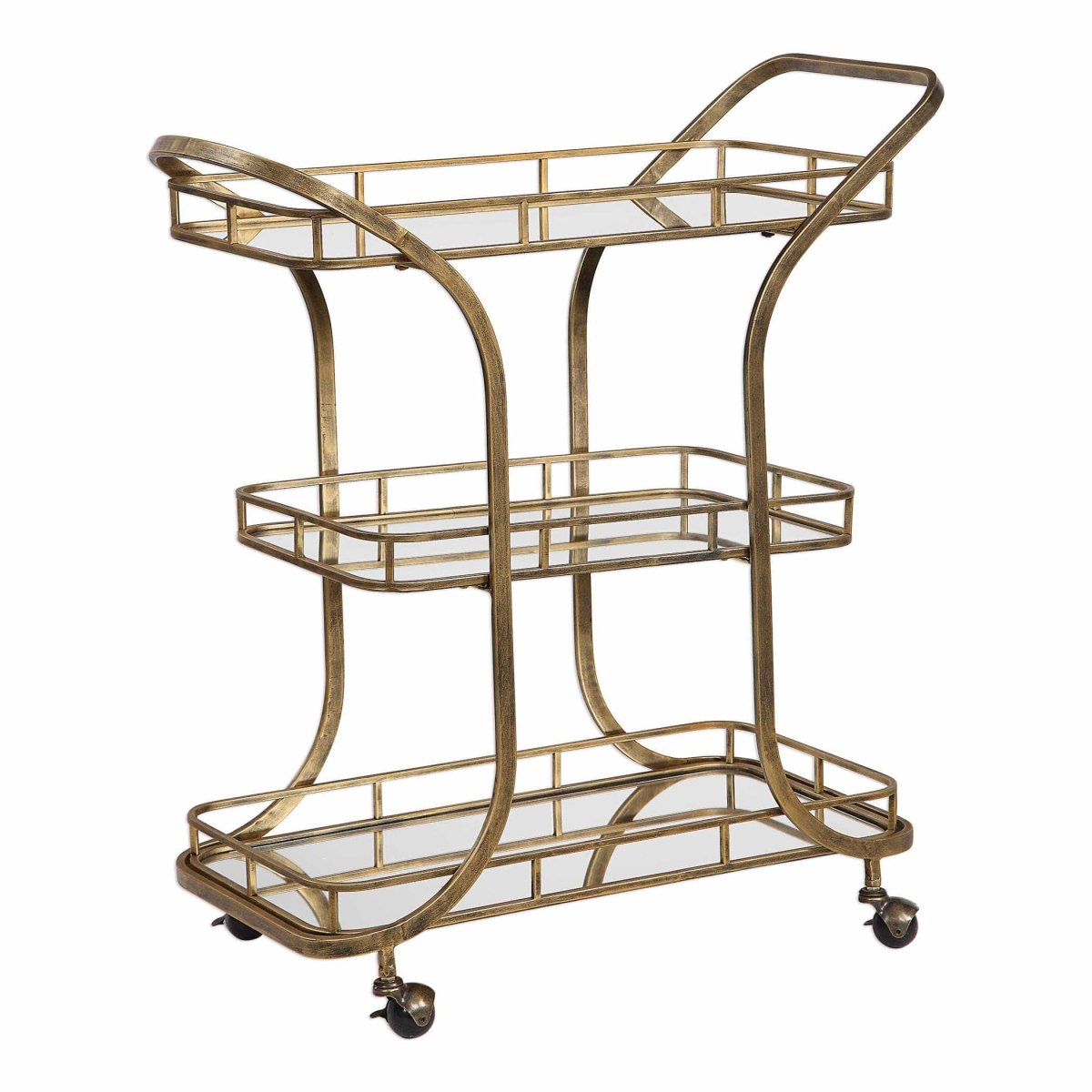 Stassi Gold Serving Cart - Uttermost - Kitchen & Dining Carts by Modest Hut