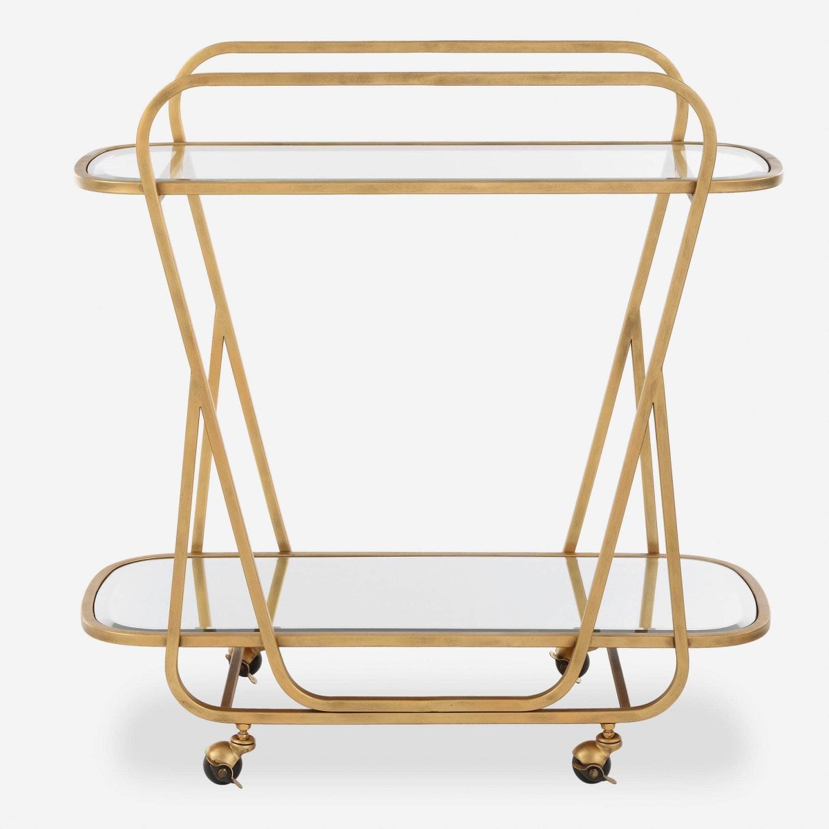 Swain Brass Serving Cart - Uttermost - Kitchen & Dining Carts by Modest Hut