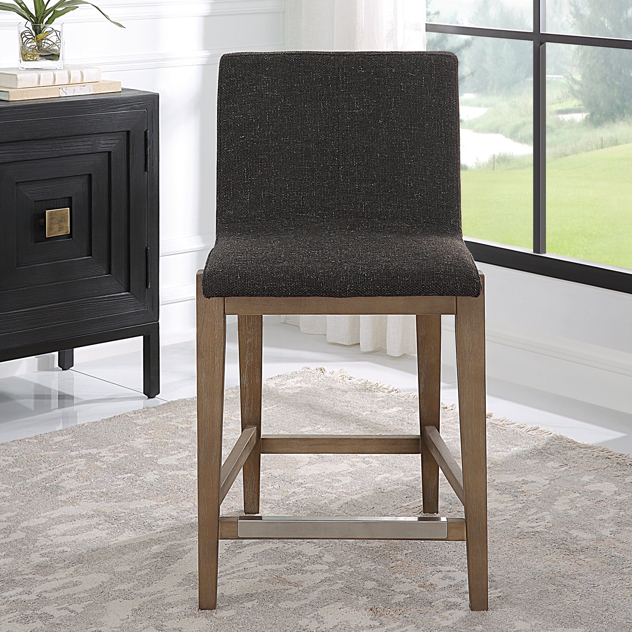 Klemens Chocolate Counter Stool Uttermost