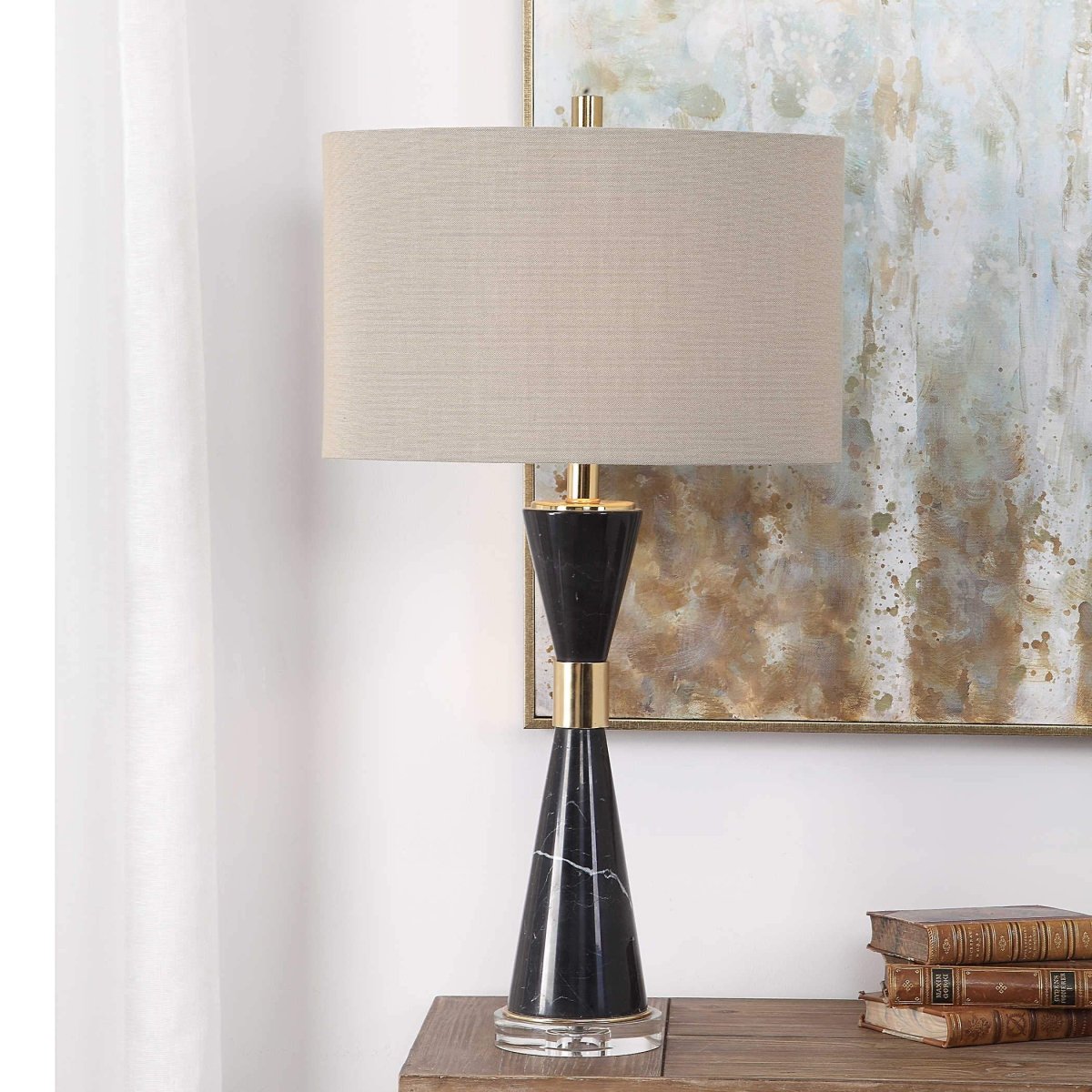 Allstar Black Marble Table Lamp - Uttermost - Lamps by Modest Hut