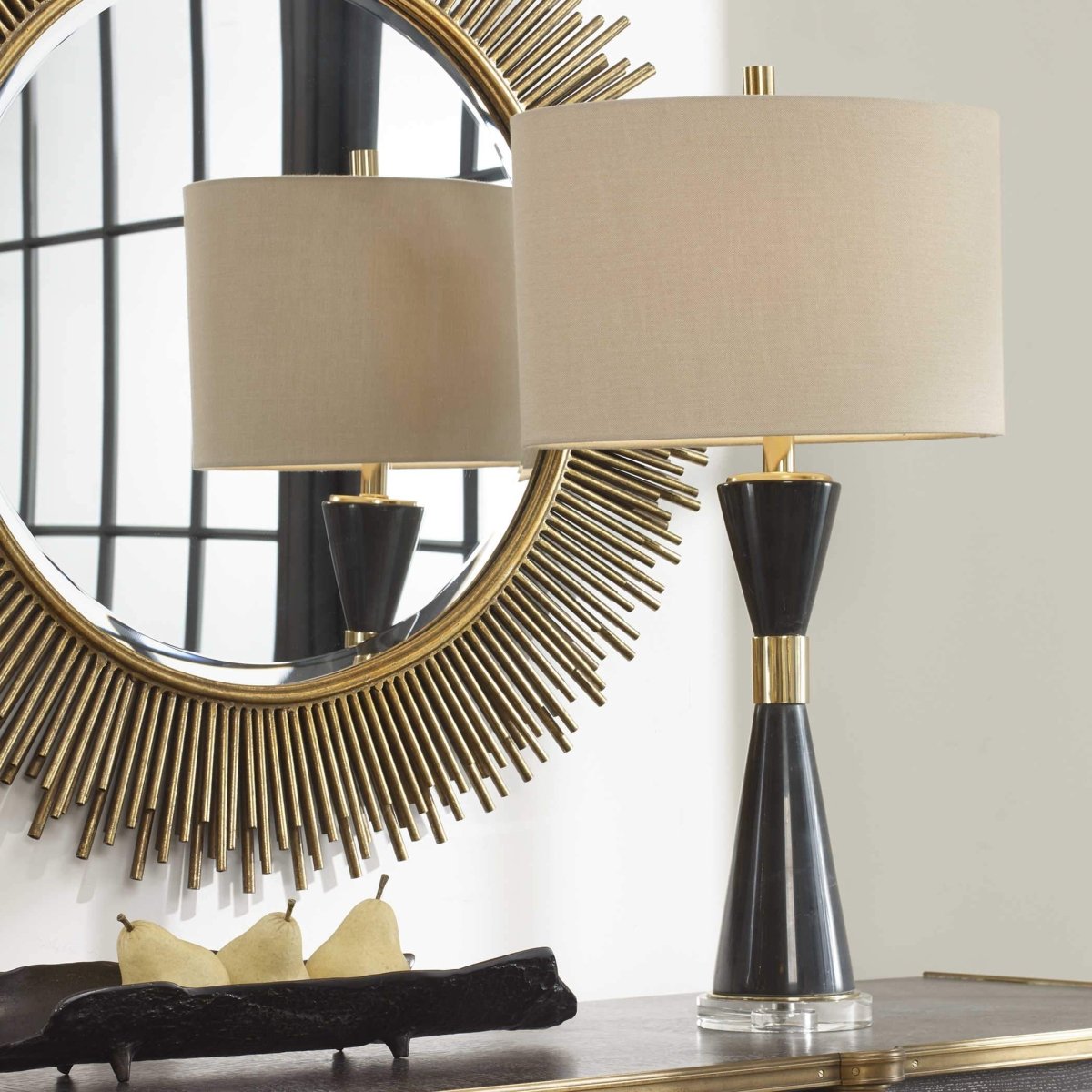 Allstar Black Marble Table Lamp - Uttermost - Lamps by Modest Hut