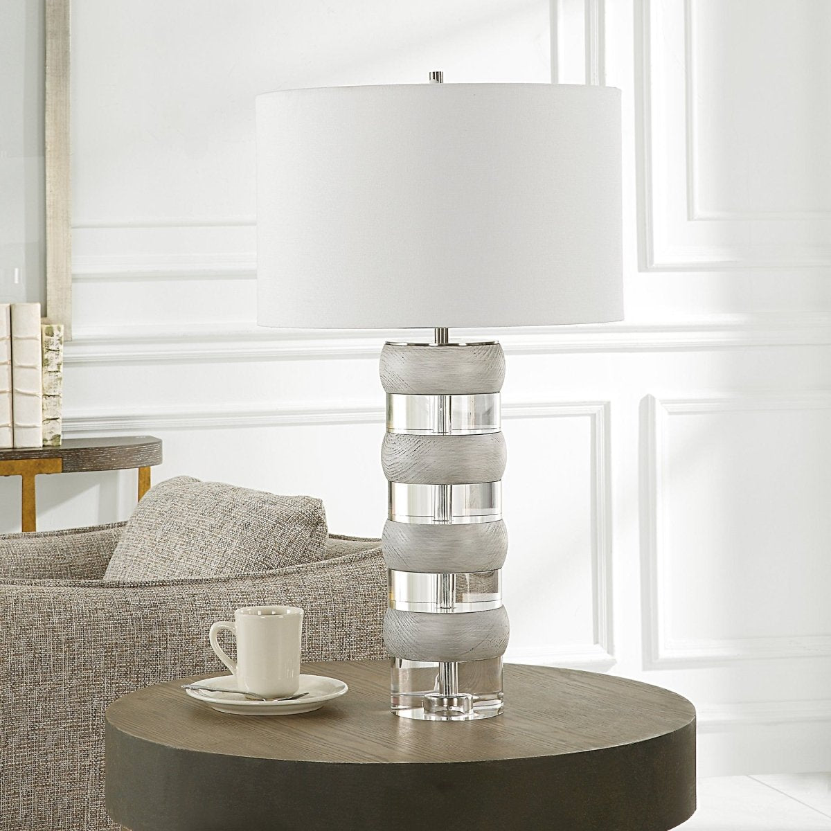 Band Together Crystal & Wood Table Lamp - Uttermost - Lamps by Modest Hut