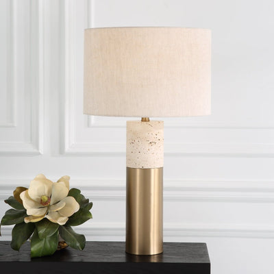 Gravitas Elegant Brass & Stone Lamp - Uttermost - Lamps by Modest Hut