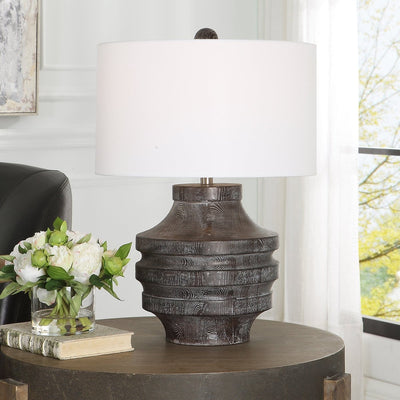 Timber Carved Wood Table Lamp - Uttermost - Lamps by Modest Hut