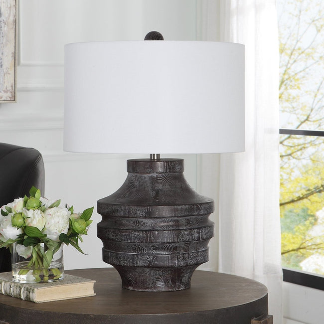 Timber Carved Wood Table Lamp - Uttermost - Lamps by Modest Hut