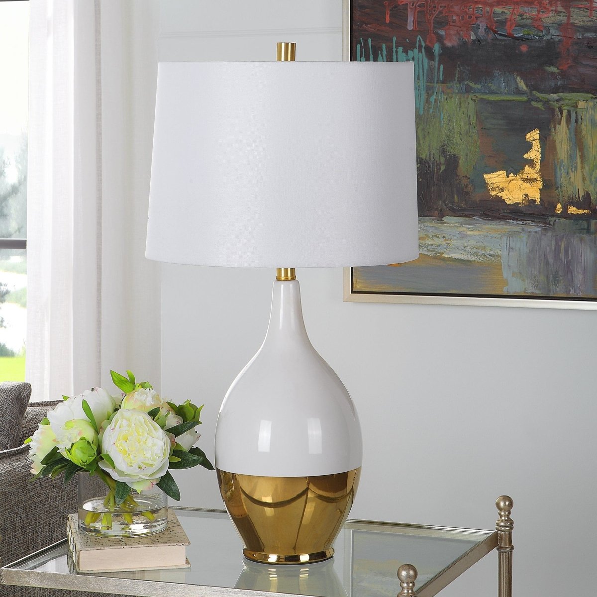 Two Toned Ceramic Table Lamp - Uttermost - Lamps by Modest Hut