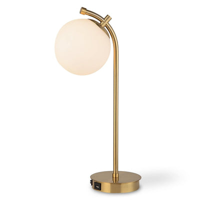 White Glass Globe Contemporary Desk Lamp - Uttermost - Lamps by Modest Hut