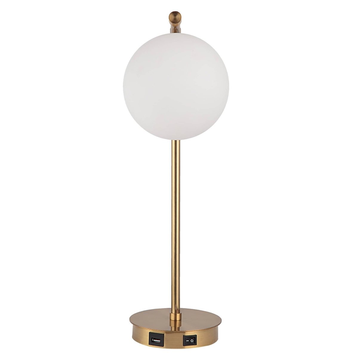 White Glass Globe Contemporary Desk Lamp - Uttermost - Lamps by Modest Hut