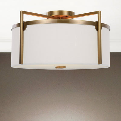 Colfax Brass 3 Light Semi Flush - Uttermost - Light Fixtures by Modest Hut