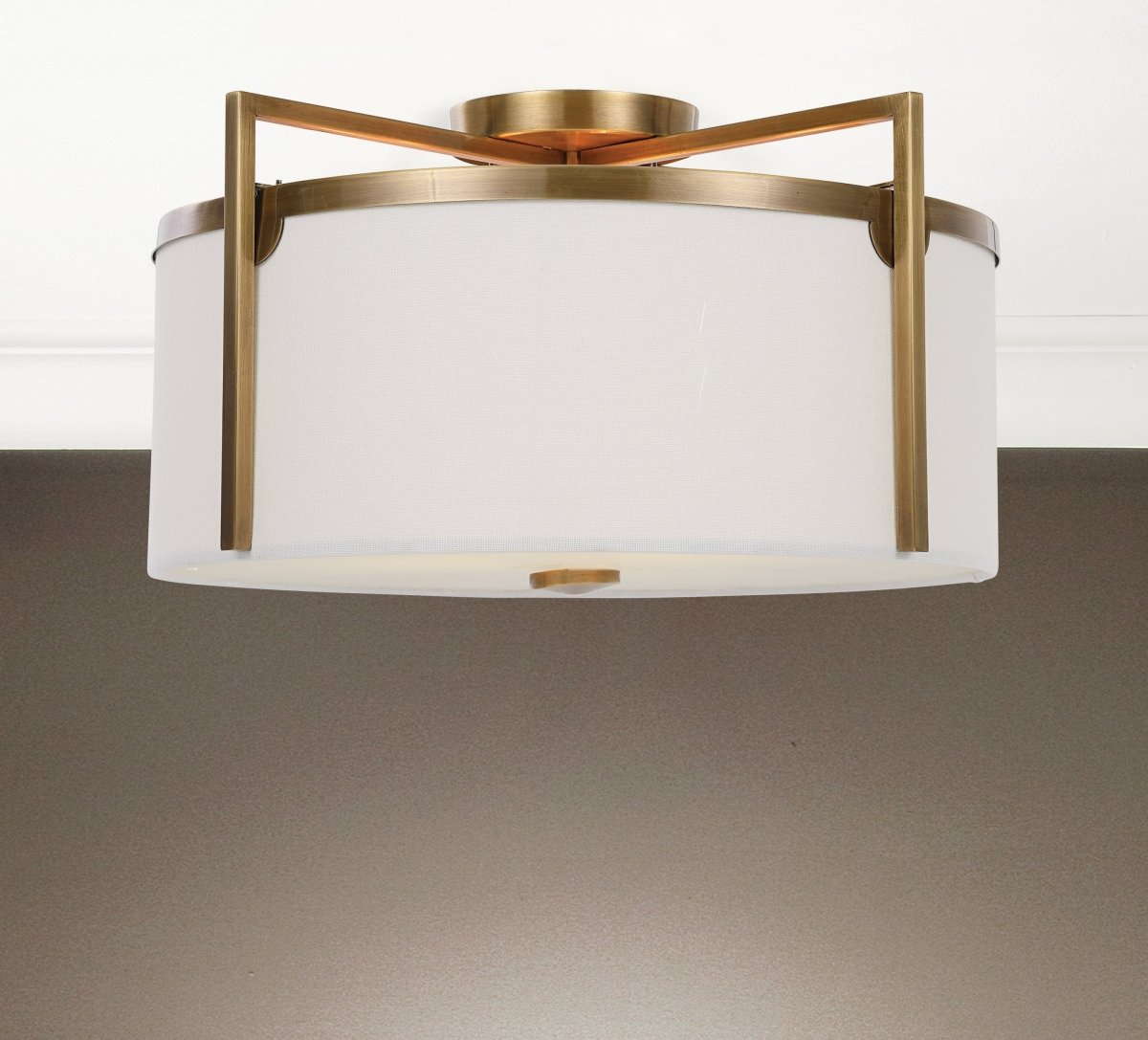 Colfax Brass 3 Light Semi Flush - Uttermost - Light Fixtures by Modest Hut