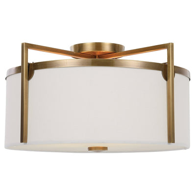 Colfax Brass 3 Light Semi Flush - Uttermost - Light Fixtures by Modest Hut