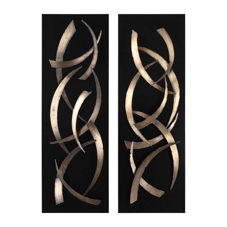 Brushstrokes Metal Wall Panels, S/2 - Uttermost - Metal Wall Decor by Modest Hut