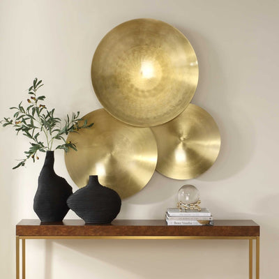 Cymbalic Round Brass Wall Art Set/3 - Uttermost - Metal Wall Decor by Modest Hut