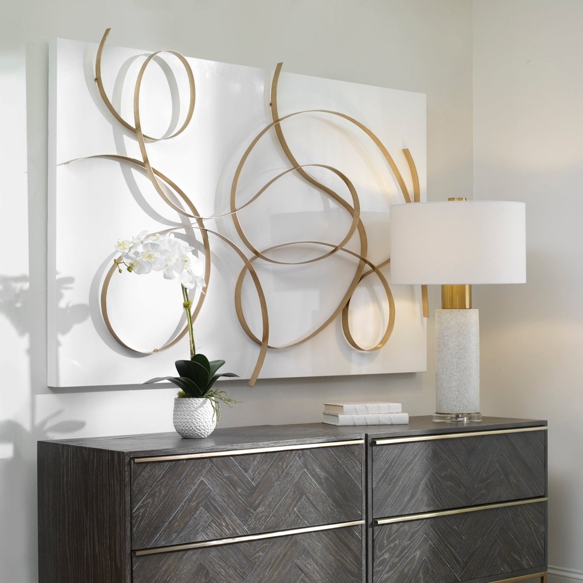 Freehand Modern Metal Wall Panel - Uttermost - Metal Wall Decor by Modest Hut