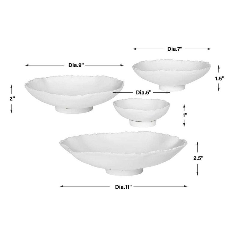 Lucky Coins White Metal Wall Bowls, S/4 - Uttermost - Metal Wall Decor by Modest Hut