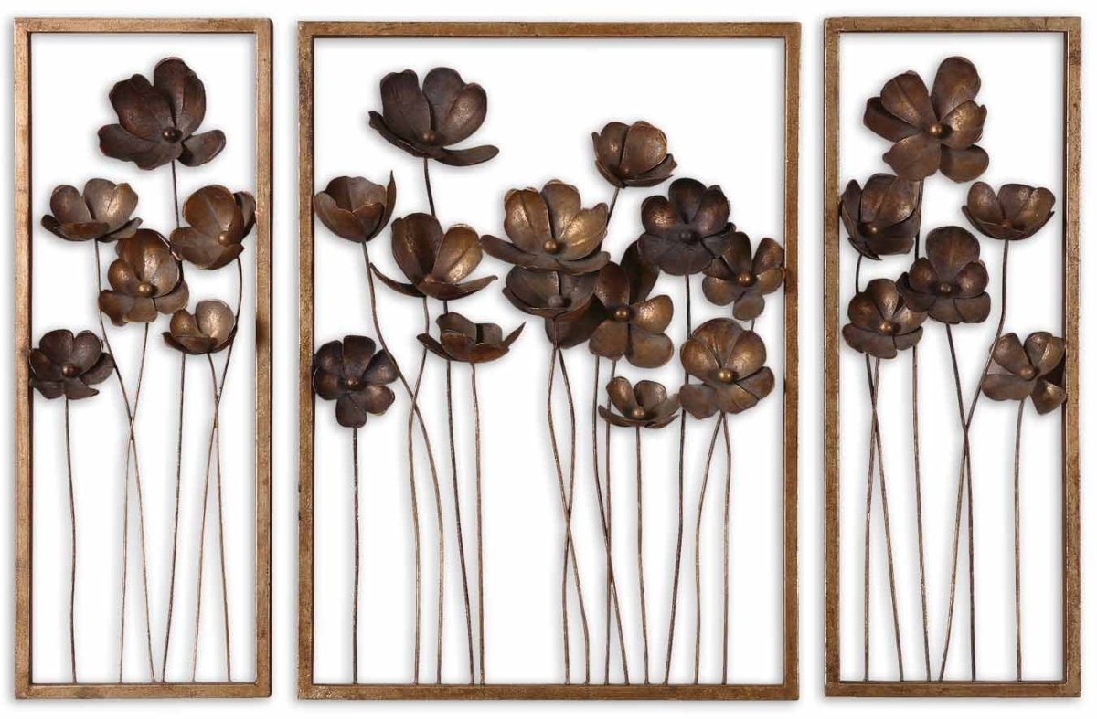 Metal Tulips Wall Art Set/3 - Uttermost - Metal Wall Decor by Modest Hut