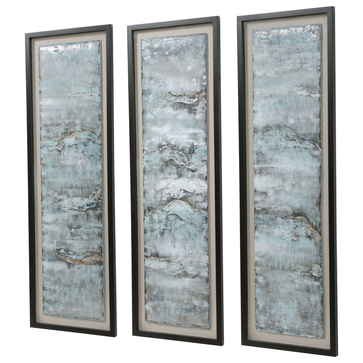 Ocean Swell Painted Metal Art, S/3 - Uttermost - Metal Wall Decor by Modest Hut