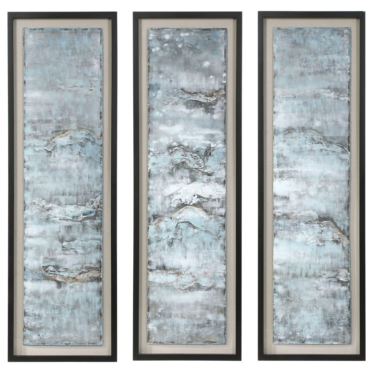 Ocean Swell Painted Metal Art, S/3 - Uttermost - Metal Wall Decor by Modest Hut