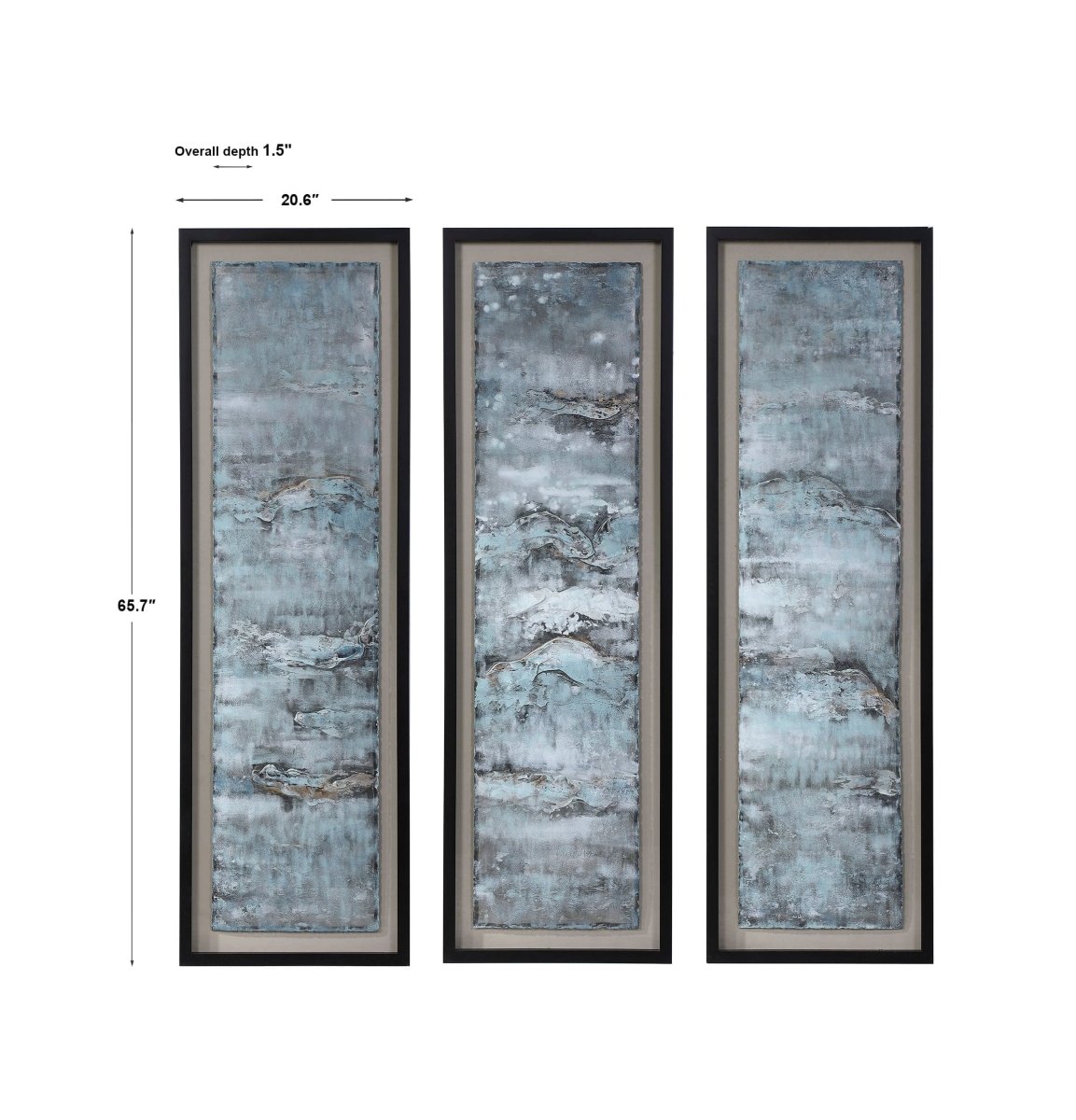 Ocean Swell Painted Metal Art, S/3 - Uttermost - Metal Wall Decor by Modest Hut