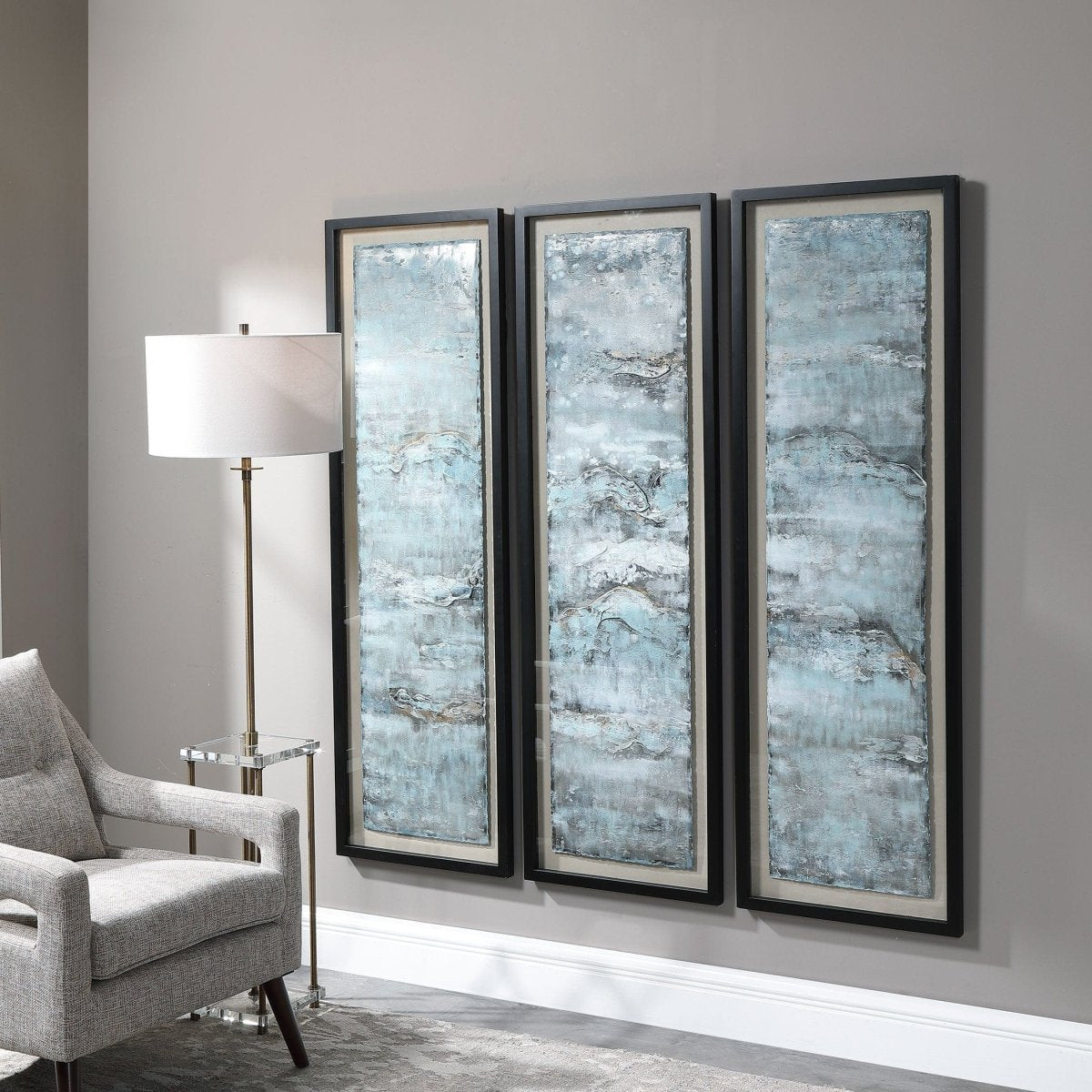 Ocean Swell Painted Metal Art, S/3 - Uttermost - Metal Wall Decor by Modest Hut