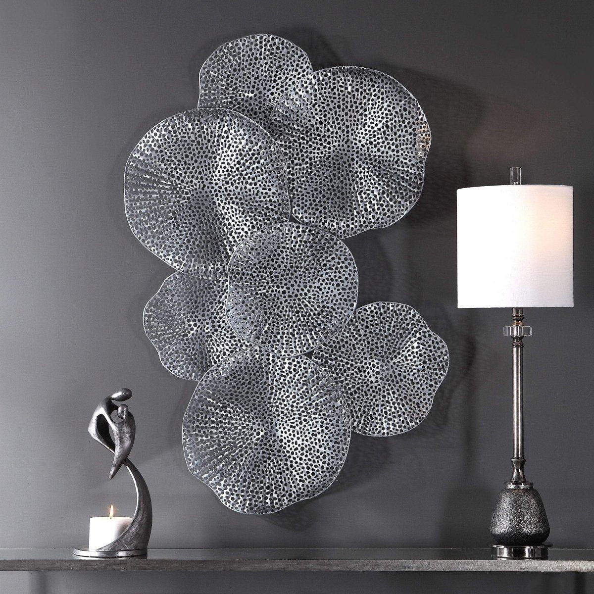 Ripli Pewter Metal Wall Art - Uttermost - Metal Wall Decor by Modest Hut