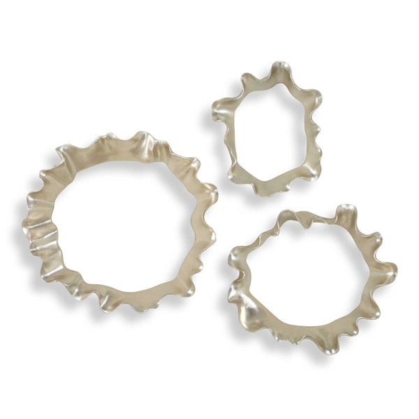 Ripple Effect Silver Wall Art Set/3 - Uttermost - Metal Wall Decor by Modest Hut