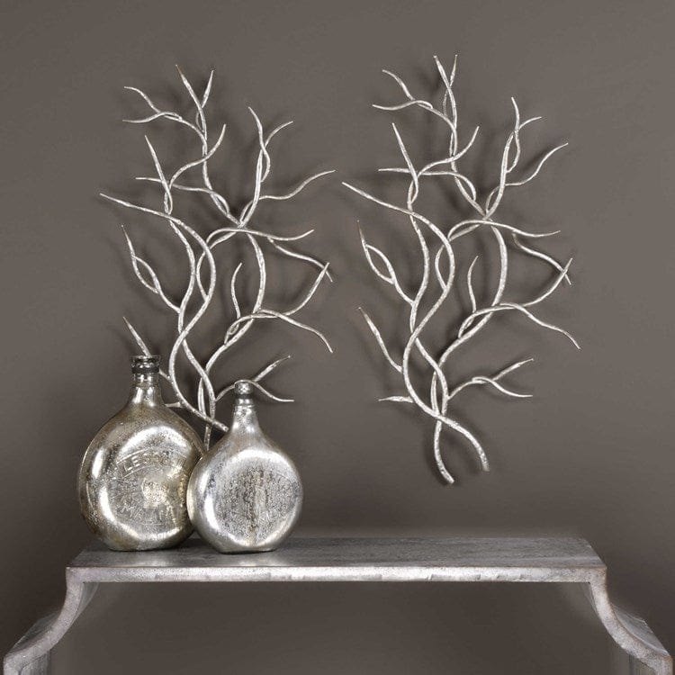 Silver Branches Metal Wall Decor, S/2 - Uttermost - Metal Wall Decor by Modest Hut