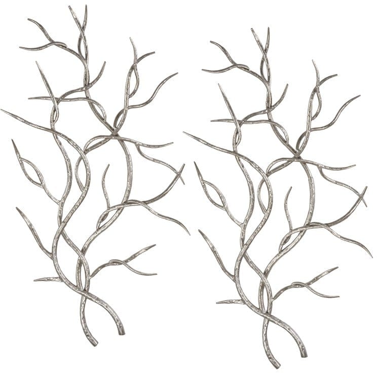 Silver Branches Metal Wall Decor, S/2 - Uttermost - Metal Wall Decor by Modest Hut