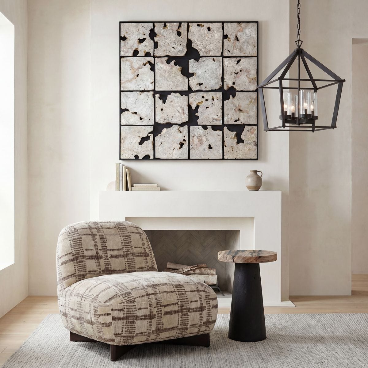 Uvalda Cadas Stone Wood Wall Decor styled in an interior setting
