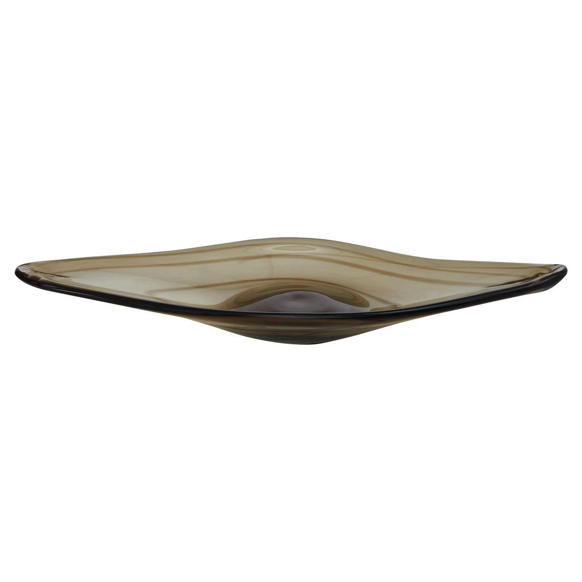 Detail view of the smoke finish on the Soluna Smoke Glass Indoor-Outdoor Bowl