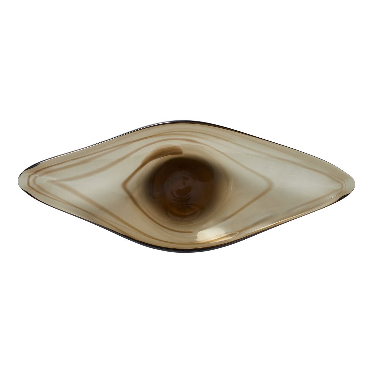Alternate angle of the Soluna Smoke Glass Indoor-Outdoor Bowl by Uttermost