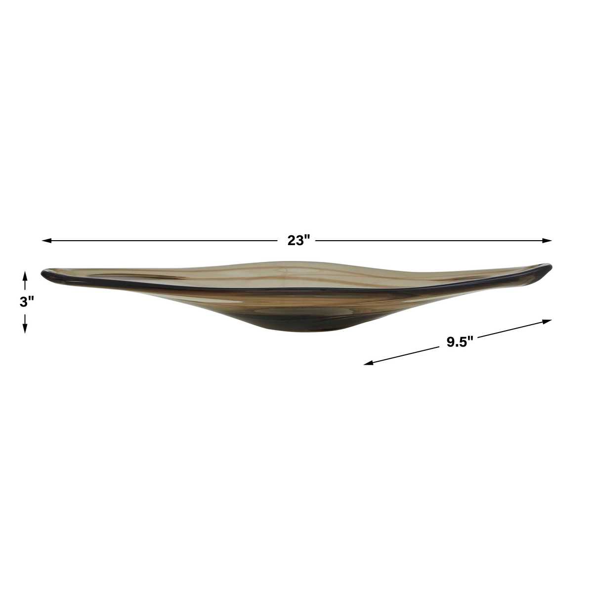 Dimension guide for the Soluna Smoke Glass Indoor-Outdoor Bowl