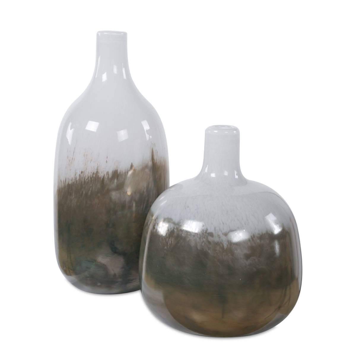 Alternate angle of the Cardoni Smoke Glass Vases Set of 2 by Uttermost