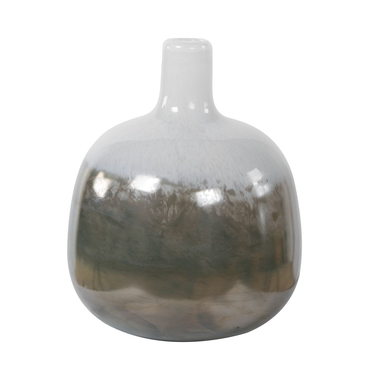 Detail view of the additional glass detail on the Cardoni Smoke Glass Vases Set of 2
