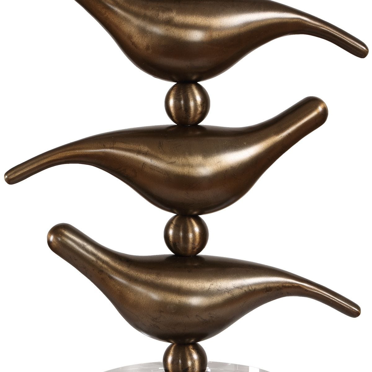 Detail view of the Sing Song Golden Bronze Bird Table Lamp finish and construction image 8