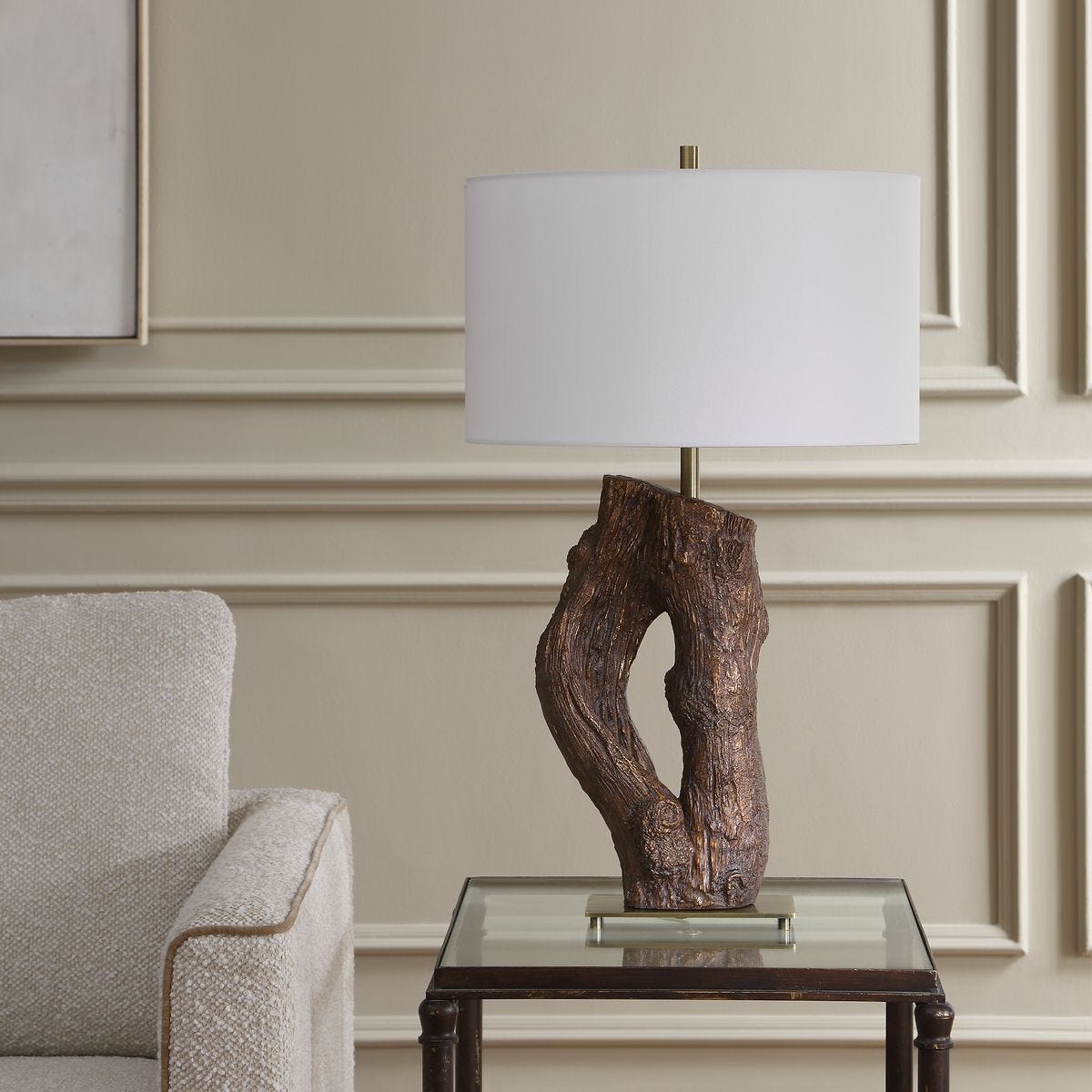 Alternate view of the Namath Antique Brass Textured Table Lamp by Uttermost