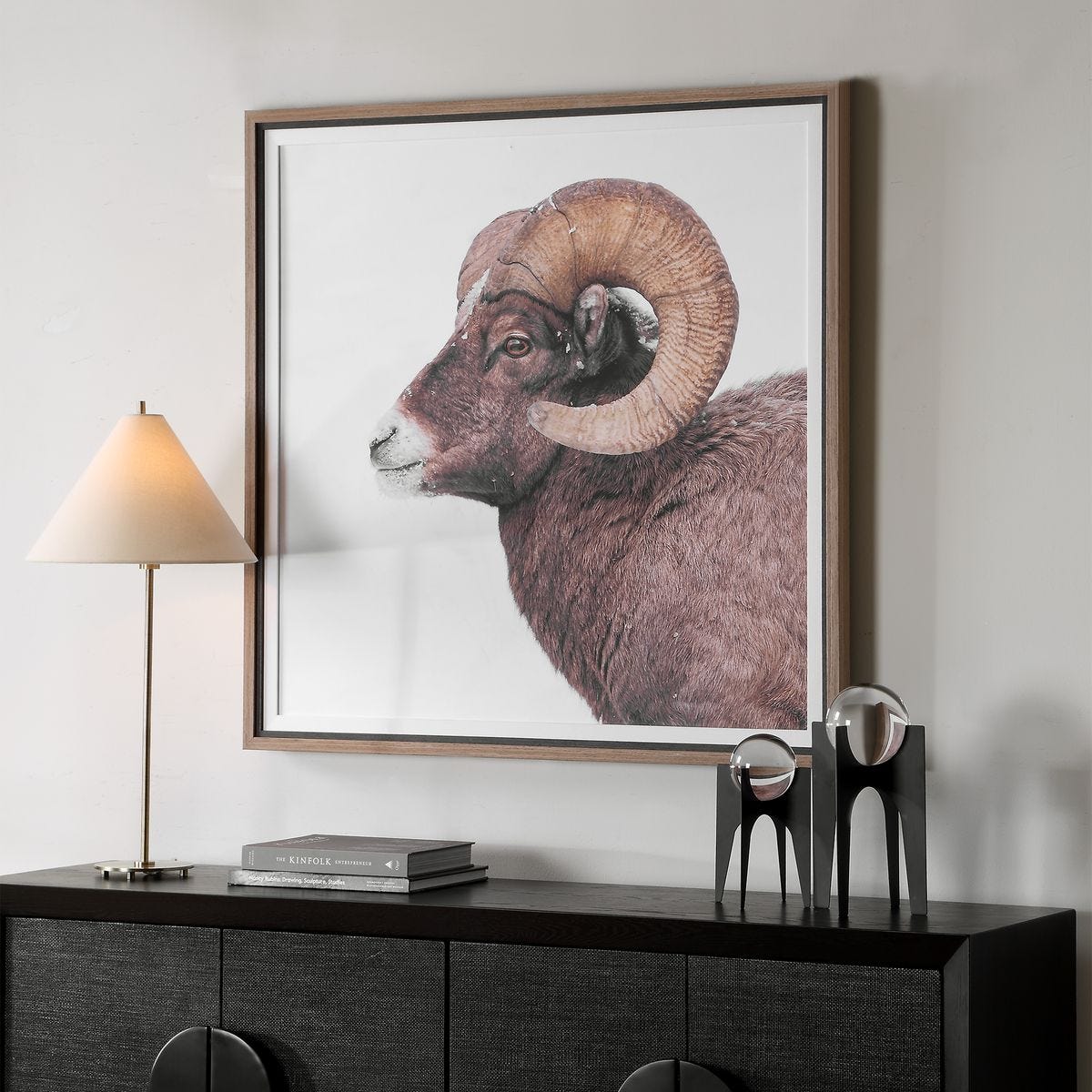 Side view of the Big Horn Walnut Framed Print by Uttermost